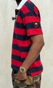 Stripped Collar Tshirt Red