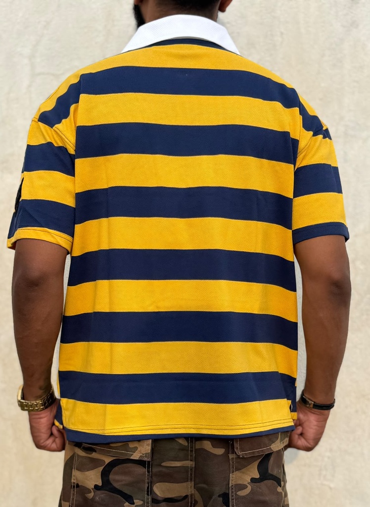 Striped Collar Tshirt Yellow