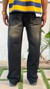 slub black straight fit jeans