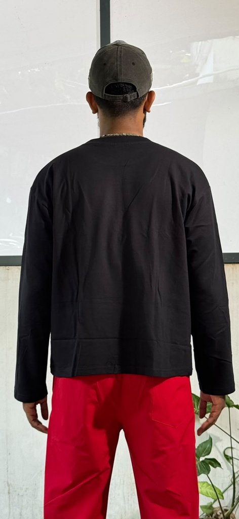 High GSM black plain fullsleeve tshirt