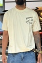 Front & back print cream halfsleeve tshirt