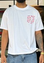Front & back print white halfsleeve tshirt