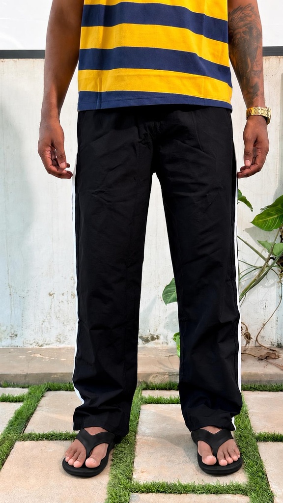 3 stripped trackpant  black