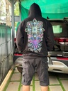 Psychedelic Hoodie Octopus Design UV glow.