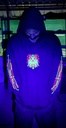 Psychedelic Hoodie Octopus Design UV glow.