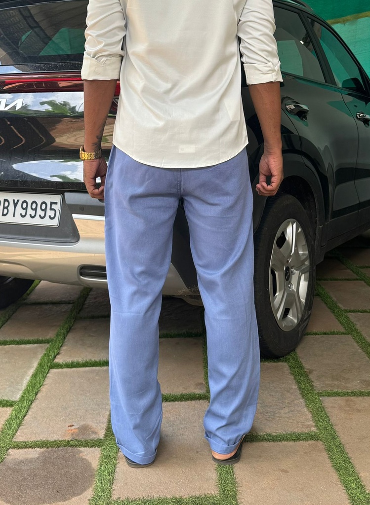 Blue Linen Type Pant