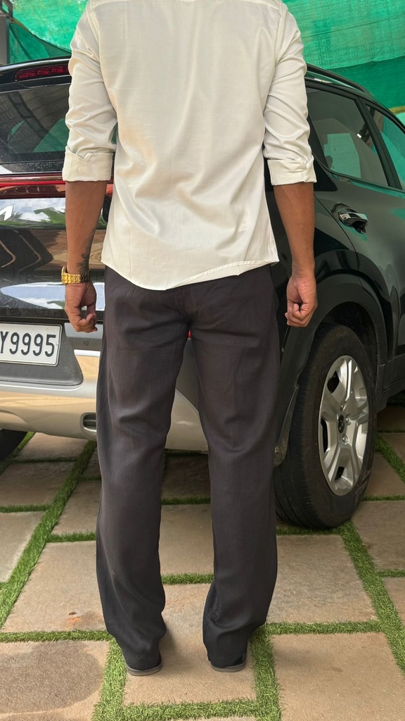 Black Linen Type Pant