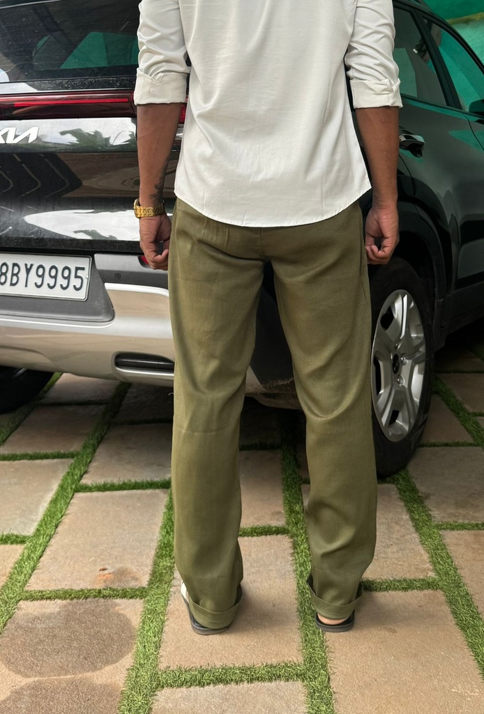 Green Linen Type Pant