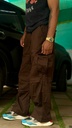 Cotton cargo pocket pants Dark Brown