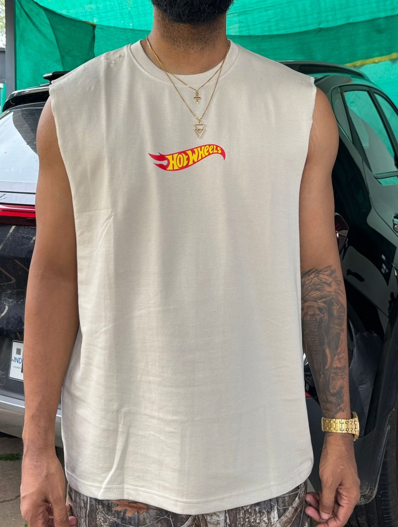 Hot Wheels Sleeveless Cream