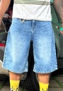 Light Blue Embroidery Jorts