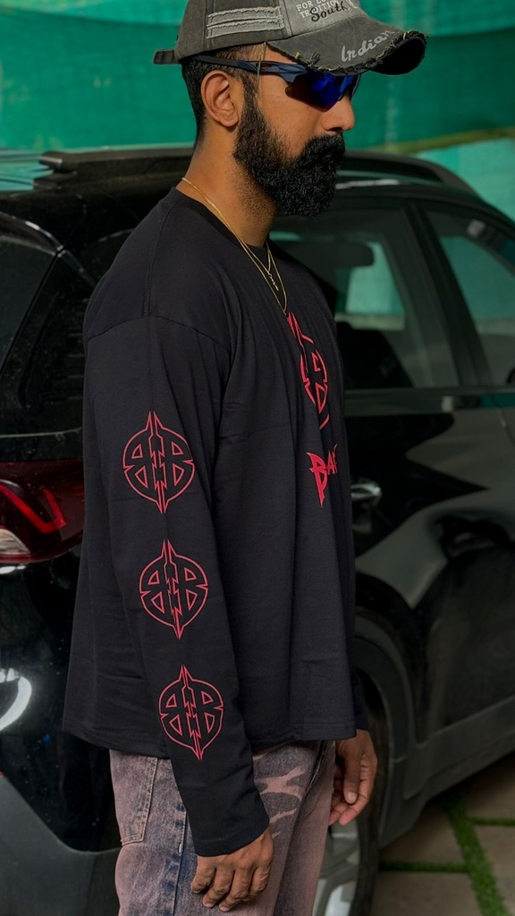 RED Round Balen  fullsleeve boxy tshirt