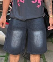 Black Embroidery Jorts