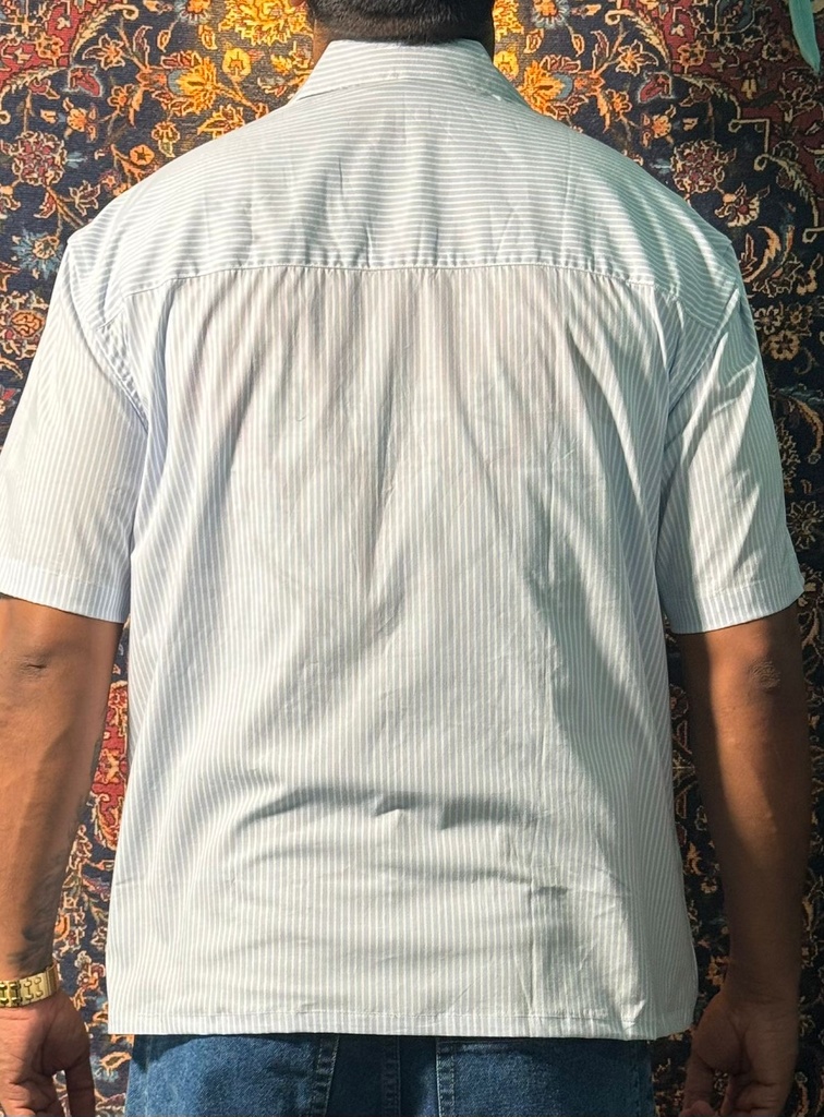 Blue Boxy Striped Shirt