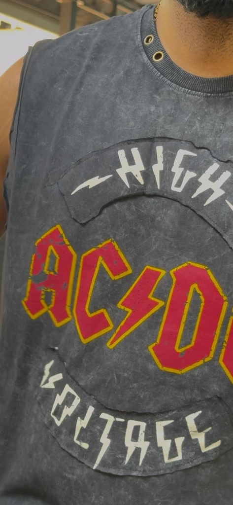 BLACK Sleeveless - HIGH VOLT Vintage Look- patch