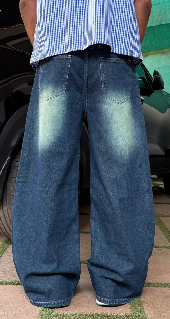 12inch Green faded baggy wide leg