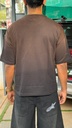 SAVAGE Black and brown faded dropshoulder tshirt