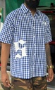 Printed Blue Check boxy Shirt