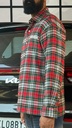 Red grey green fullsleeve Flannel boxy Shirt