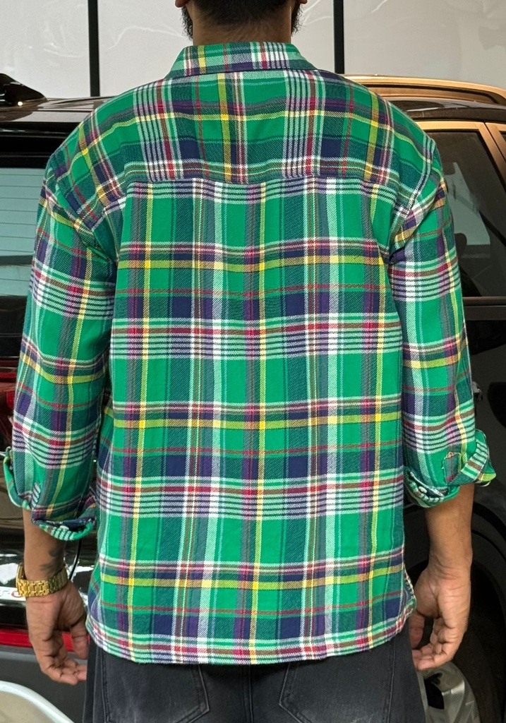 Ralf Green Flannel boxy Shirt