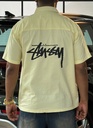 stuss embroidery Yellow boxy shirt