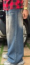Brown faded super baggy jeans
