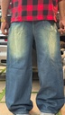 Yellow faded super baggy jeans
