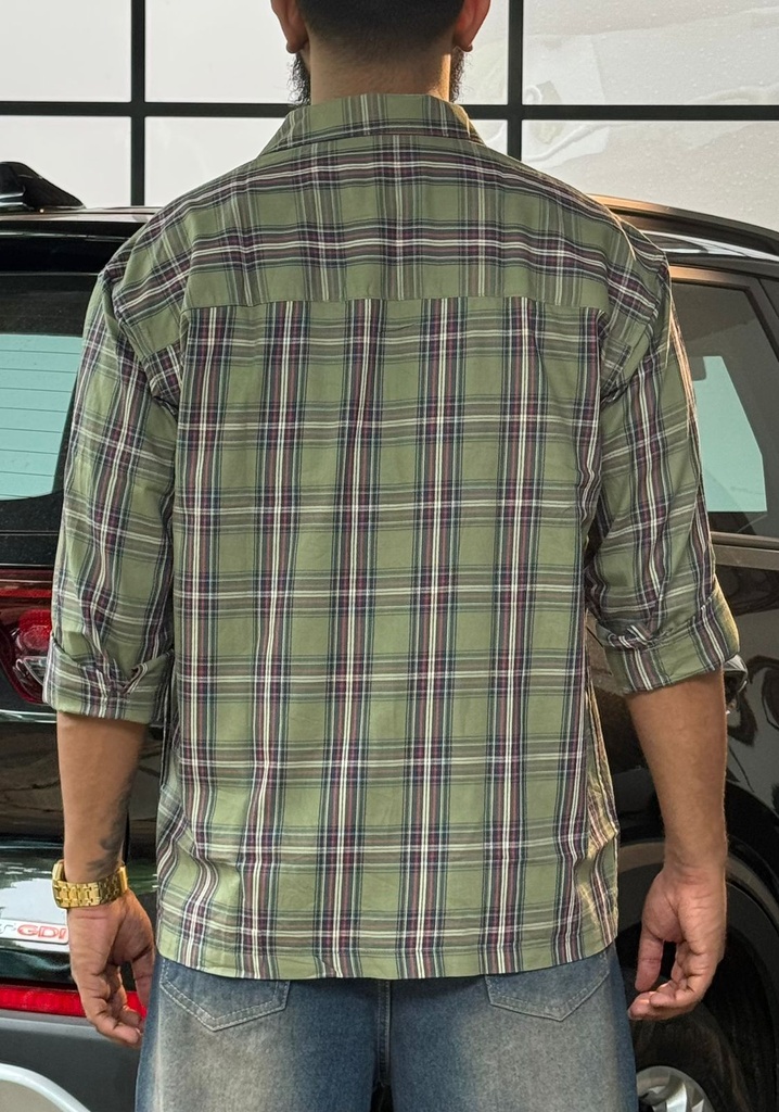 Olive Green Flannel full sleeve shirt