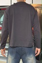 polyester Black waffle knit Henley