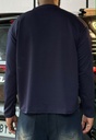 polyester Navy Blue waffle knit Henley