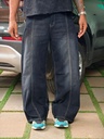 13in wideleg  baggy jeans Black White Faded