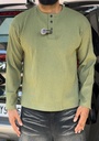 Textured Olive green Henley
