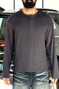 Textured Black Henley