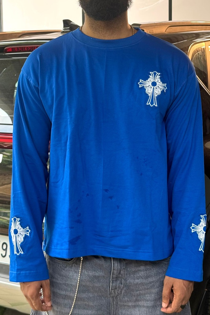 Chrome embroidery IMP look Tshirt - Blue