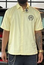 Chrome embroidery Yellow boxy shirt