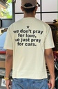 Front & back print cream halfsleeve tshirt