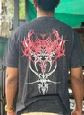 Back print Acid wash Tshirt - BLACK
