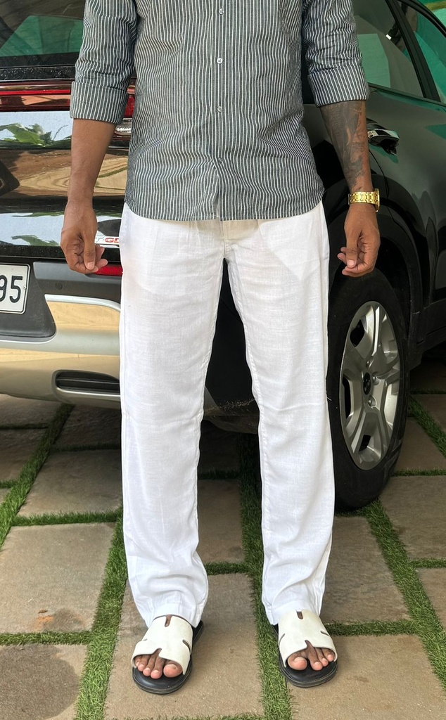 White Linen Type Pant