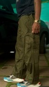 Cotton cargo pocket pants Green