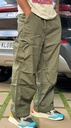 Cotton cargo pocket pants Green