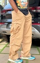 Cotton cargo pocket pants Light Brown