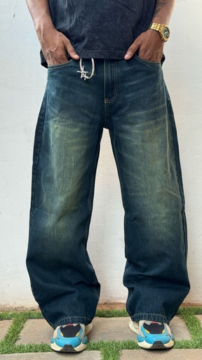ZAR Premium Wideleg Green faded Jeans