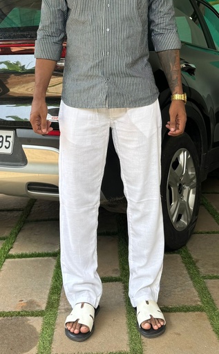 White Linen Type Pant