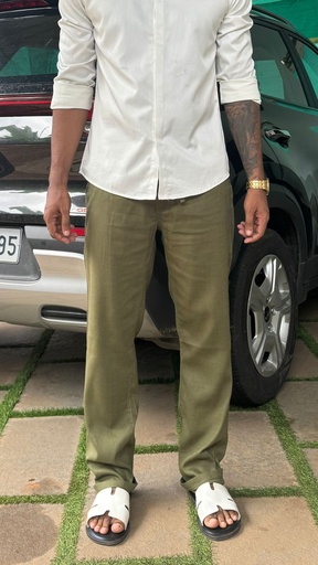 Green Linen Type Pant