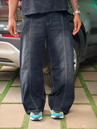 13in wideleg  baggy jeans Black White Faded