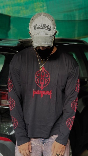 RED Round Balen  fullsleeve boxy tshirt