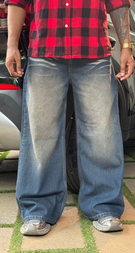 Brown faded super baggy jeans