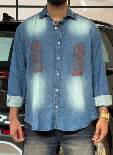 Denim shirt blue - green shade