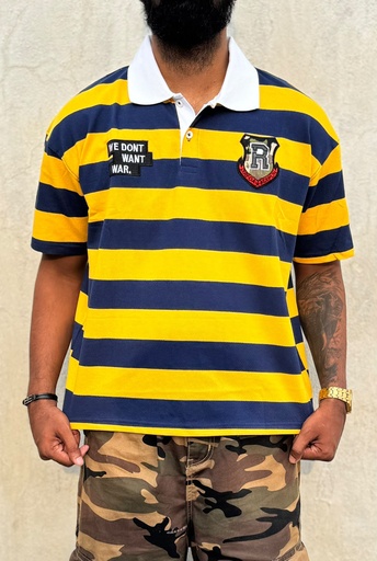 Striped Collar Tshirt Yellow
